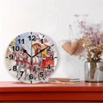 thumbnail image 2 of GZHJMY Christmas Winter Round PVC Wall Clock, Battery Operated Silent Non Ticking Desk Clock for Home Bedroom Kitchen Office School Decor Wall Clock 9.9 Inch, 2 of 6
