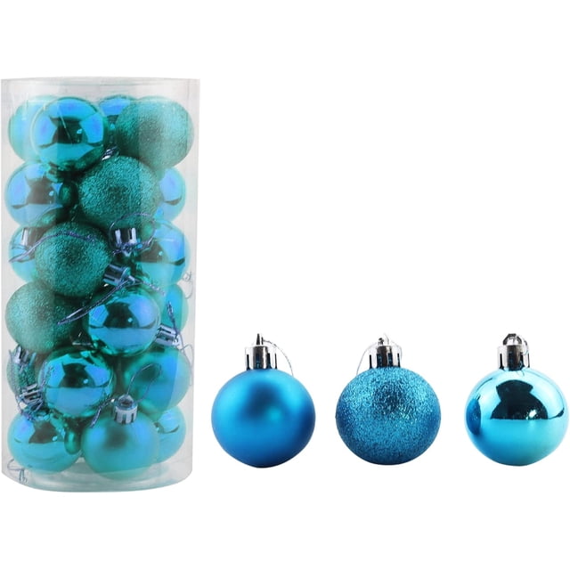 24 piezas de adornos navideños pequeños de 1,57 pulgadas, irrompibles, para decoración de fiestas, bodas y fiestas, incluye ganchos para adornos de árbol (naranja, 4 cm/1,57 pulgadas)