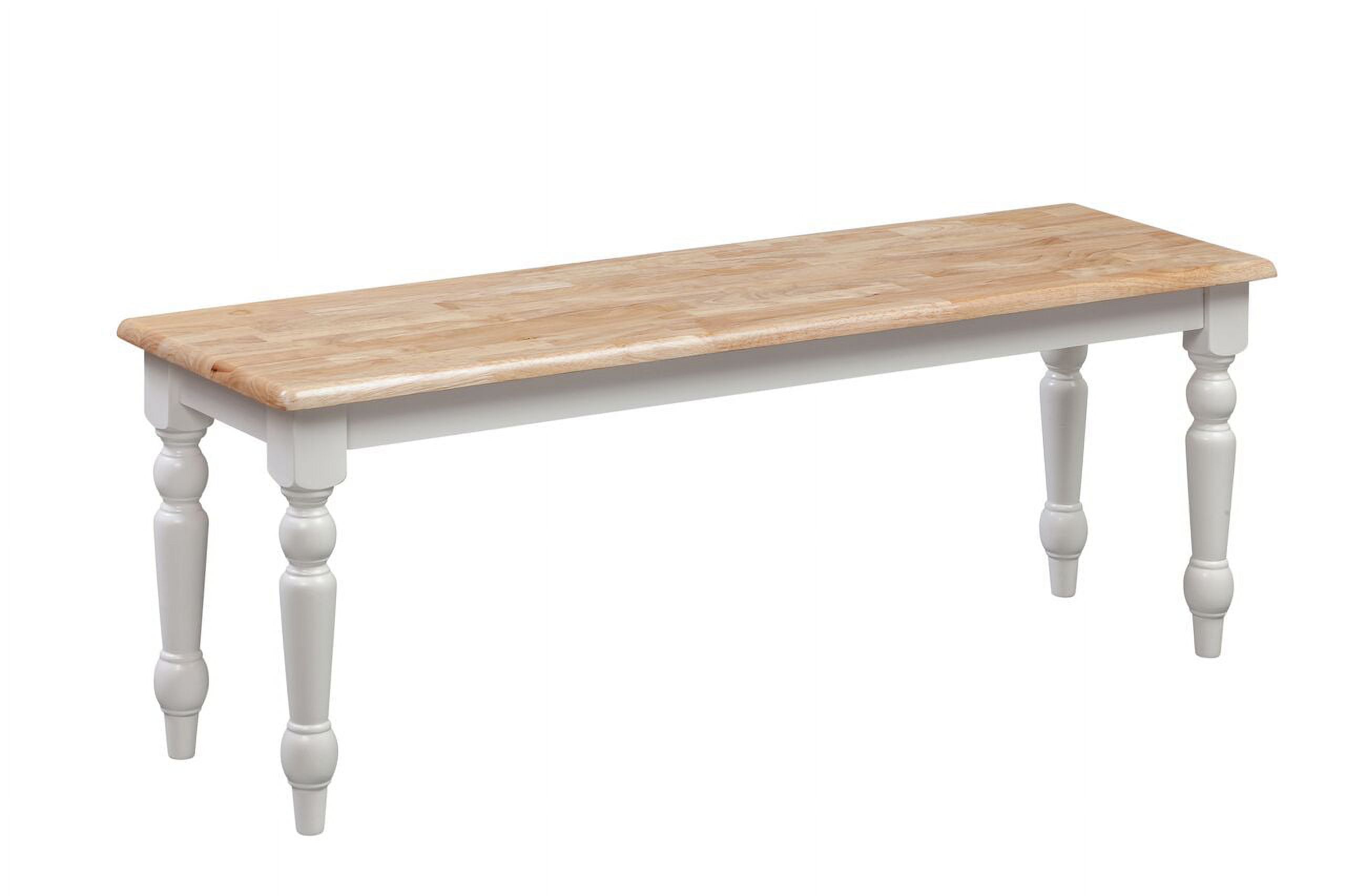 Boraam Farmhouse Backless Wood Bench, White/Natural photo 2
