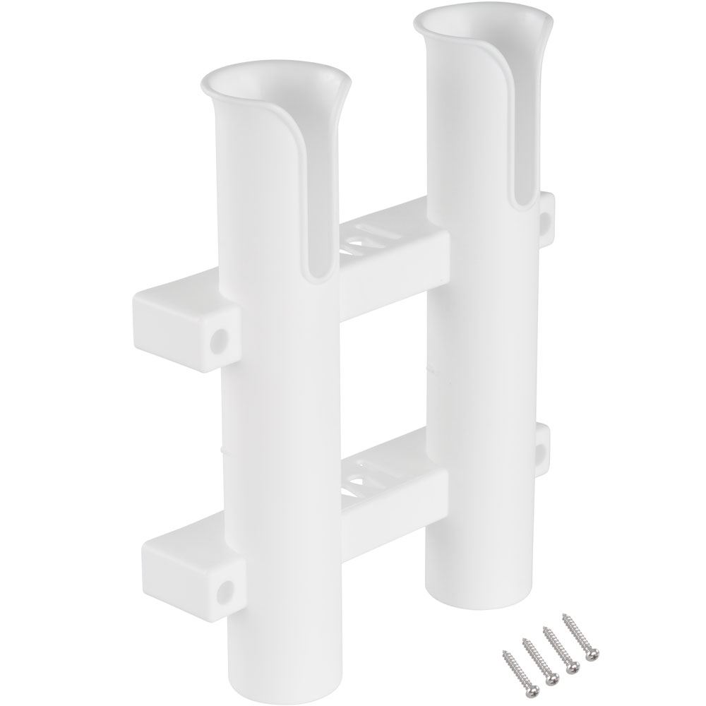 2-Pole Boat or Garage Wall Mount Plastic Fishing Rod 