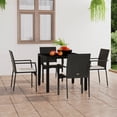 thumbnail image 1 of vidaXL Garden Chairs with Cushions 4 pcs Poly Rattan Black, 1 of 5