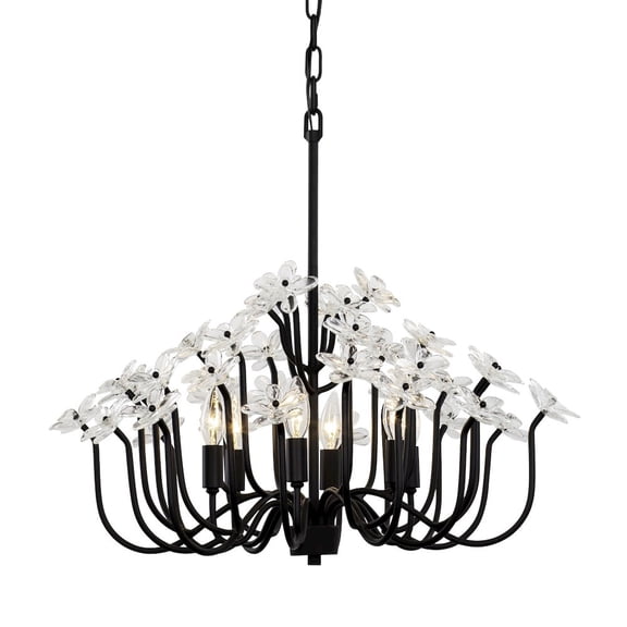 Varaluz Wildflower 6-Lt Chandelier - Matte Black