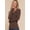 Brown, variant on (Active USA) Long Sleeve Plain V-neck T-shirts Cotton/Spandex Junior Size & Junior Plus Size (Charcoal/2X)