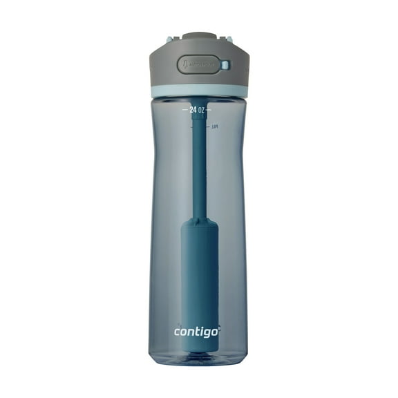 Contigo® Wells Plastic Filter Water Bottle with AUTOSPOUT® Straw Lid, 24 Oz., Dark Ice