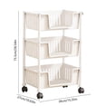thumbnail image 3 of Adjustable Plastic Storage Rack with Wheels, Multi-Tier Organizer Shelf for Kitchen, Bathroom, and Office, Large Capacity with Sturdy Construction, Convenient and Versatile Design, 3 of 6