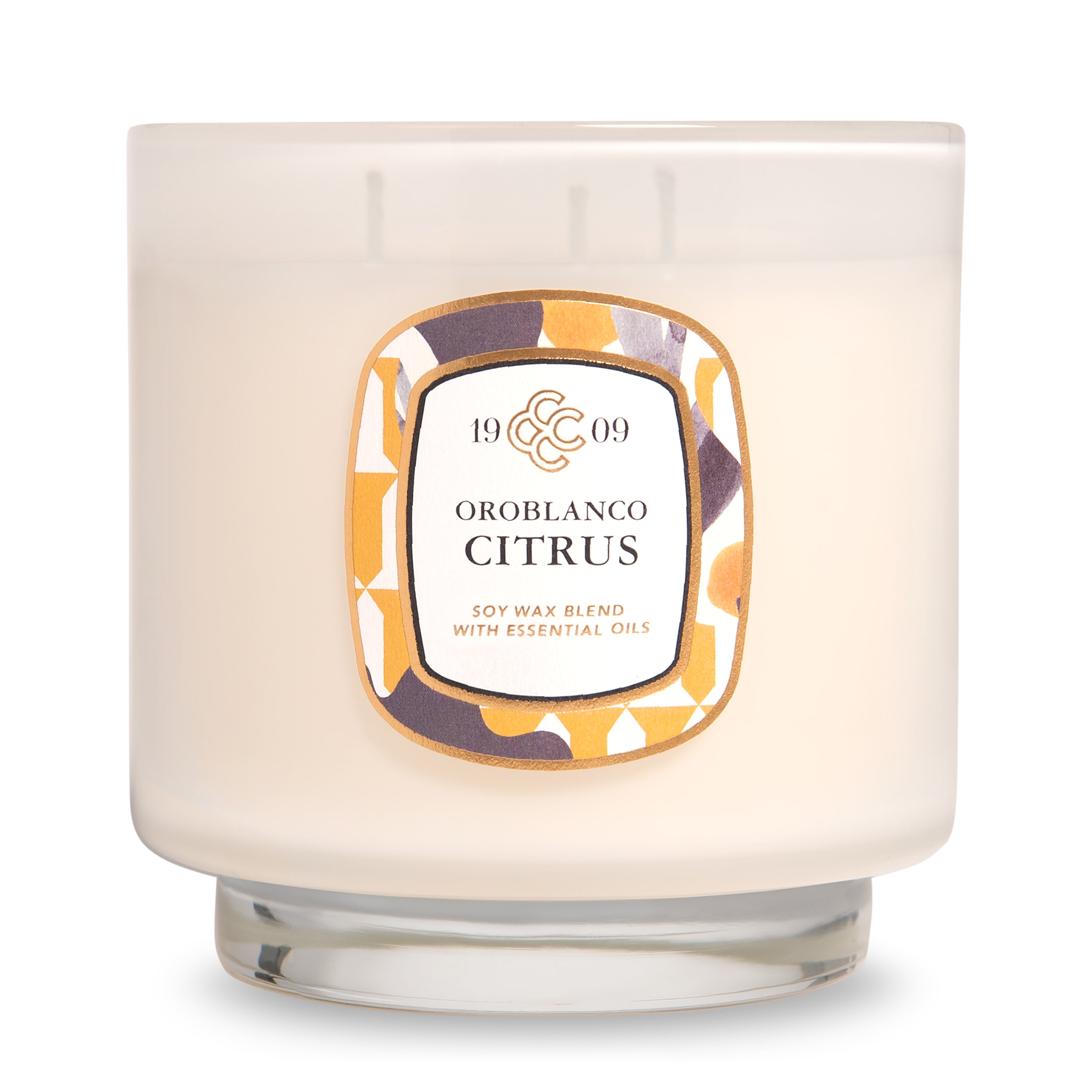 Colonial Candle 1909 Oroblanco Citrus Scented Jar Candle, 3 Wick, 20 oz, 80 Hours Burn, Fruity