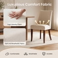thumbnail image 4 of AFO Upholstered Dining Chair with Solid Wood Legs & Padded Seat, Wood Mid Century Side Chair for Kitchen Desk, Dining Room and Restaurant, Set of 2, Beige, 4 of 10