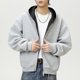 thumbnail image 5 of MHFRRA Sudadera con Capucha de Estilo Pesado para Otoño, con Forro En contraste, Chaqueta Corta Deportiva, Ropa Informal para Exteriores Gris claro, 5 of 6
