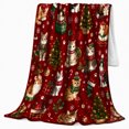 thumbnail image 2 of Christmas Cats Holiday Pattern Decorates, Festive Pet Portrait Pattern, Warm Flannel Blanket for Living Room and Reading Nook, Cat Lovers Christmas Gift, Pet Lover Home Decor, 2 of 9