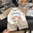 thumbnail image 2 of CAICJ98 Toddler Girls Dresses Outfits 1T 2T 3T 4T 5T 6T Toddler Girls Summer Clothes 5T Girls Sunflower Short Sleeve T-shirt Shorts 2Pcs Set Dailywear (Brown,4-5 Years), 2 of 6