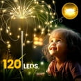 thumbnail image 2 of Christmas Solar Garden Firework Lights, GoXteam Outdoor Waterproof 2 Pack 120 LED Sparklers Solar Lights with 8 Modes for Outside Patio Backyard Yard Pathway Walkway Decorations (Warm White), 2 of 7