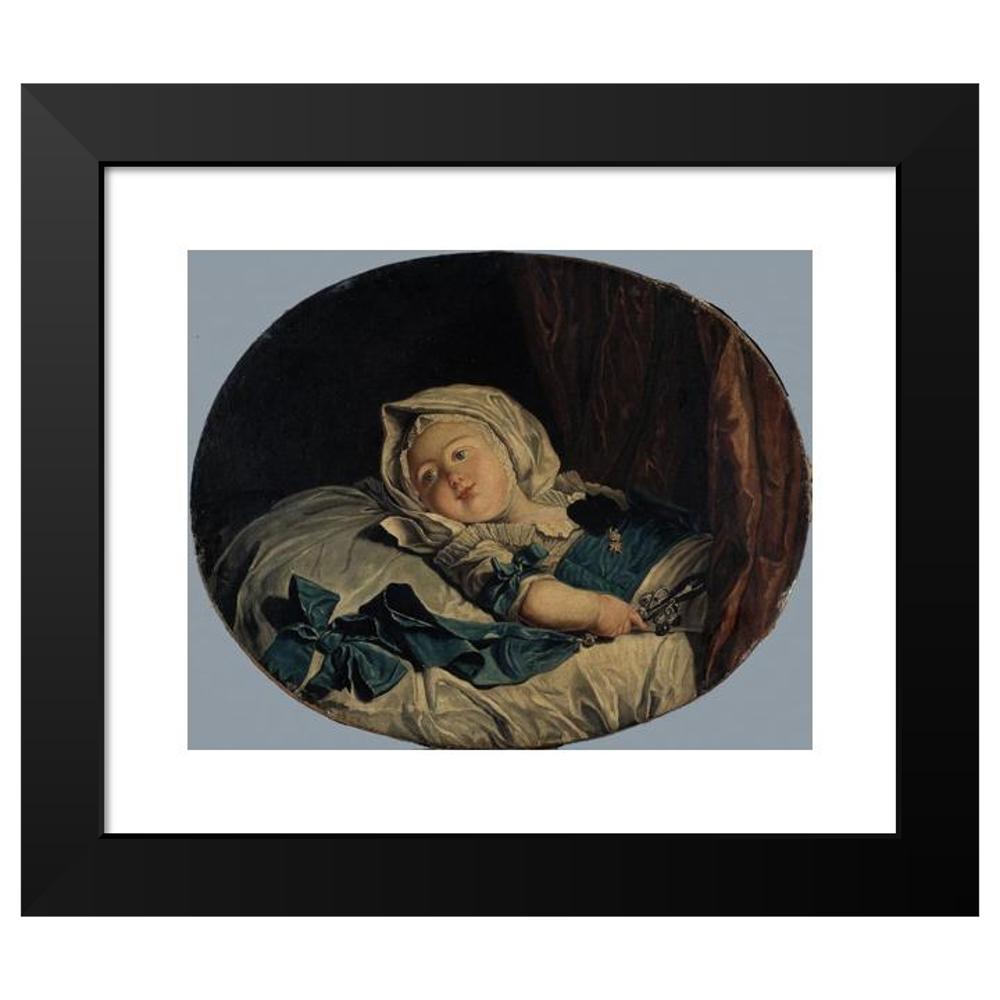 Michel-Honoré Bounieu 14x12 Black Modern Framed Museum Art Print Titled - Portrait of Louis-Antoine De Bourbon, Duke of Angouleme (1777)