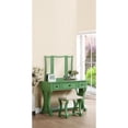 thumbnail image 2 of Poundex Vanity Set with Stool and Mirror Green, 2 of 2