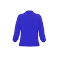 thumbnail image 3 of Women's Casual Fitted Blazer Draped Open Front with Ruched 3/4 Sleeves (S-3XL), 3 of 4