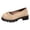 Beige, variant on Women's Platform Ballet Shoes Low Wedge Round Toe Bowknot Dress Slip on Comfortable Casual Backless Work Shoes Gray Size 7