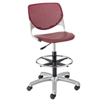 KFI Studios KOOL Home and Office Adjustable Drafting Stool, Burgundy