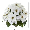 thumbnail image 2 of Nearly Natural 24in. Poinsettia Artificial Plant (Set of 2), White, 2 of 2