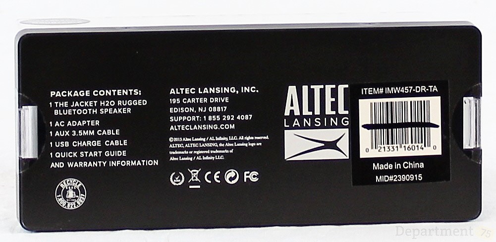 Altec Lansing The Jacket H2o - Speaker - for portable use - wireless - Bluetooth - red