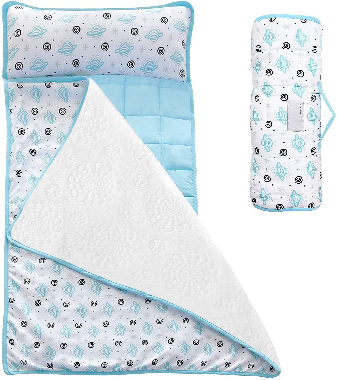 Moonsea Toddler Nap Mat with Removable Pillow and Fleece Minky Blanket