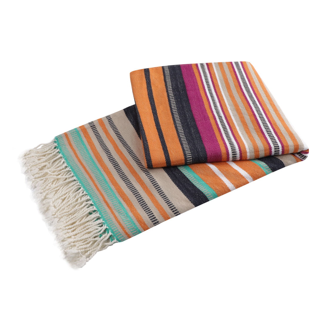Hand Woven Stripe Blanket Boho Hippie Soft Touch Throw Oversized Shawl Scarf 