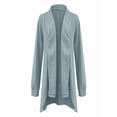 thumbnail image 6 of Women's Knit Cardigan Long Sleeve Oversized Scarf Collar Open Front Sweater Cozy Winter Fall Outerwear Soft Casual Loose Fit Tops,S,Blue1, 6 of 6
