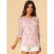 thumbnail image 3 of BluCasual De GaCon Estampado Floral De Man3/4 Con Volantes PaMujer RonaranM, 3 of 6