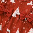 thumbnail image 5 of Pandaie Baby Boys and Girls Christmas Holly Print Long Sleeve Jumpsuit Ruffle Shoulder Bow Winter Newborn Romper Outfit Wine,3-6 Months, 5 of 7