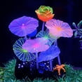 thumbnail image 2 of Efecto brillante, seta Artificial para acuario, ornamento de loto, decoración de silicona para acuario, decoración para pecera con ventosa, 2 of 5