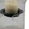 thumbnail image 4 of 4" Clear Hammered Glass Tabletop Hurricane Candle Holder With Candle, 4 of 8
