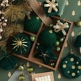 thumbnail image 2 of Cheapark Flocked Dark Green Christmas Balls - Hanging Ornaments For Xmas Tree, Festive Decor For Home Holiday Setup, 2 of 6