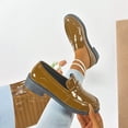 thumbnail image 6 of Women's Spring New Mary Loafers - Thick Sole Preppy British - Leather Shoes Khaki, 6 of 6