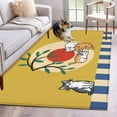 thumbnail image 3 of Area Rug for Living Room, Yellow Cat Cartoon Non-Slip Indoor Large Carpet for Bedroom/Dining Room, Summer Botanical Sun Modern Art Washable Low-Profile Rectangle Floor Runner Rugs - 4 x 6 Ft, 3 of 7