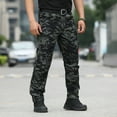 thumbnail image 1 of Cargo Pants for Men, Male Cargo Trousers Cascal Large Size Solid Color Side Multi Pockets Long Pant Men's Pants Dark Gray 4XL, 1 of 4