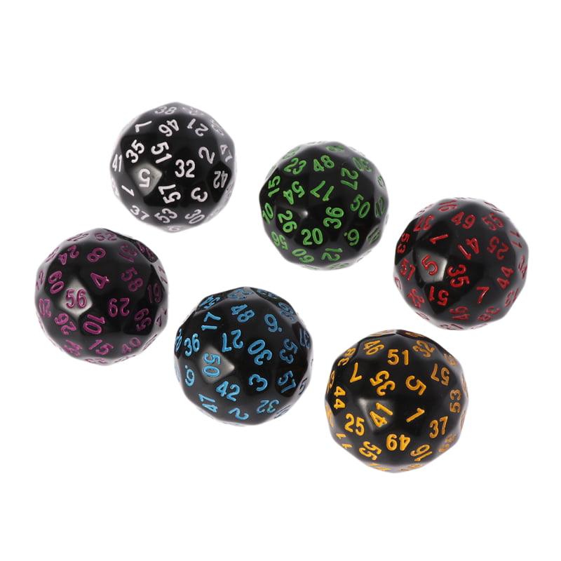 6x 60 Sided Dice D60 Polyhedral Dices for   RPG Board Game 
