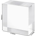 thumbnail image 2 of CiaoHER 2in Thickness Solid Acrylic Cube Display Block Clear Polished Pedestal Stand Riser Solid Base 2" x 4" x 4", 1 Pack, 2 of 6