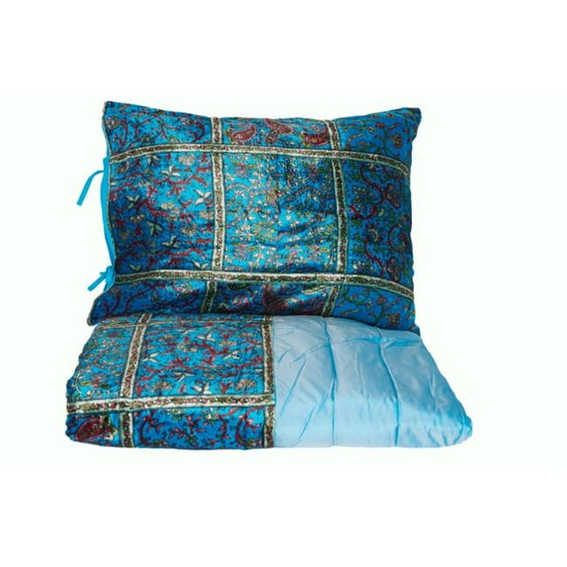 Wally Decor 599 90 x 108 in. Velvet Patch Bed Spread Incl 2 Pillows 21 x 26 in.