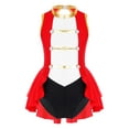 thumbnail image 5 of YEAHDOR Kids Girls Circus Ringmaster Costume Halloween Party Carnival Dance Dress Leotard Dancewear Red-B 12, 5 of 7