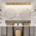 thumbnail image 5 of Gold Bathroom Vanity Light Farmhouse Vanity Lighting Fixtures 6 Light 48in Bathroom Light Fixtures with Clear Glass Shade(Exclude Bulb), 5 of 7