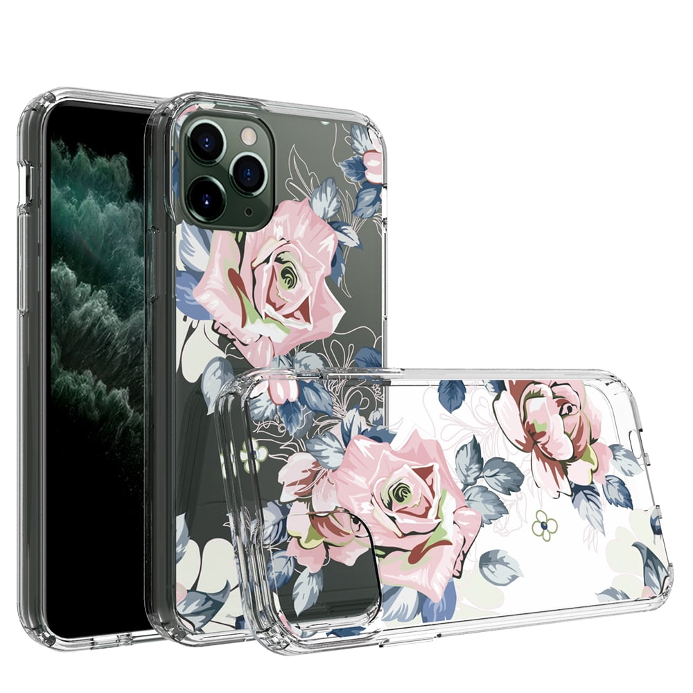 Mosiso Case for iPhone 11 Pro/ 11 Pro Max (2019 Release), Shockproof Soft TPU Bumper Ultra-thin Anti-Scratch Shell Clear Protective Case Cover for Apple iPhone 11 Pro, Pink Rose
