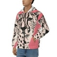thumbnail image 3 of Wukai Pink Cheetah Art Print Men's Zip-Up Hoodie,Fleece Full-Zip Hoodie for Men, Hooded Sweatshirt-XX-Large, 3 of 5