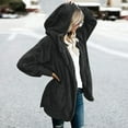thumbnail image 6 of Cutuoiiu Fuzzy Jackets for Women Plus Size Hoodie Open Front Draped Pockets Hooded Cardigan Coat Gifts, 6 of 7