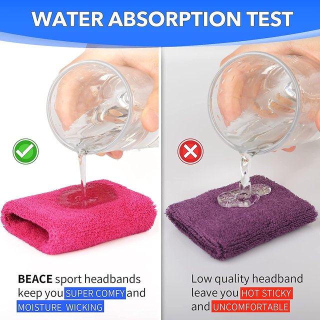 Muñequeras deportivas para hombres y mujeres: muñequeras deportivas de algodón absorbente de humedad para tenis, running, gimnasio y entrenamiento