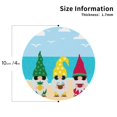 thumbnail image 2 of Yiaed Gnomes On The Beach Print Leather Coasters for Drinks - Cup Coasters Coffee Table Kitchen Table Bar, Home & Office Gifts Handmade Drink Coasters-Round Shape, 2 of 6
