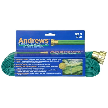 - 30-Foot 2 Tube Sprinkler Hose 10-12346, Andrews Two Tube Sprinkler Hose 30ft Made of durable yet flexible vinyl, the two-tube sprinkler is easy to contour around garden beds and varied terrain