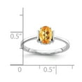 thumbnail image 2 of Solid 14k White Gold Citrine Yellow November Gemstone Engagement Ring Size 7.5, 2 of 3