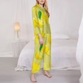 thumbnail image 3 of Saiise Bright Lemons Pattern Women's Long-Sleeved Pajama Set Button Front Sleepwear with Pockets Lounge Set for Home Relax Nightwear-Small, 3 of 7