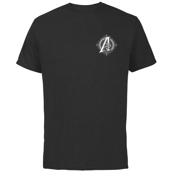 Marvel Avengers A-Logo Icon White Super Fancy Steampunk - Short Sleeve Cotton T-Shirt for Adults - Customized-Black