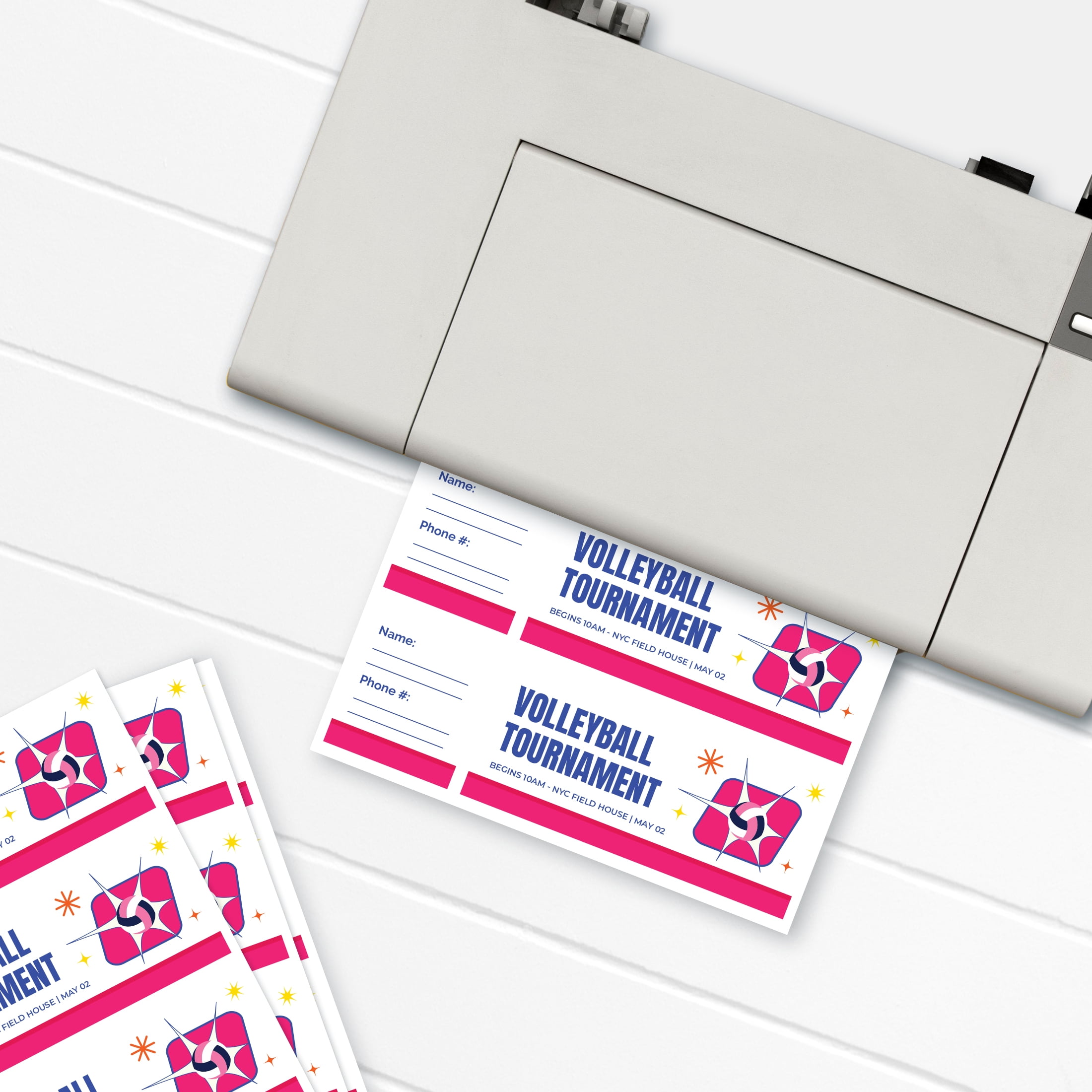 Pen+Gear White Matte Printable Tickets, 2.75" x 8.5", 65 lb, 200 Count