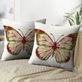thumbnail image 3 of LALILO Throw Pillow Covers Butterfly With Ornaments Roses Flowers Cushion Cover 18" x 18", 2 Pack, 3 of 6