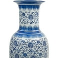 thumbnail image 3 of Oriental Furniture 36" Floral Blue & White Porcelain Tung Chi Vase, 3 of 5